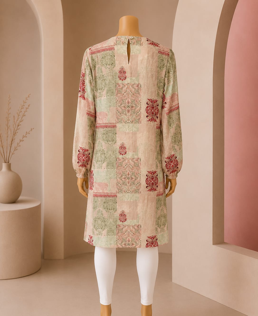 Blush Meadow Heritage Print Tunic Top