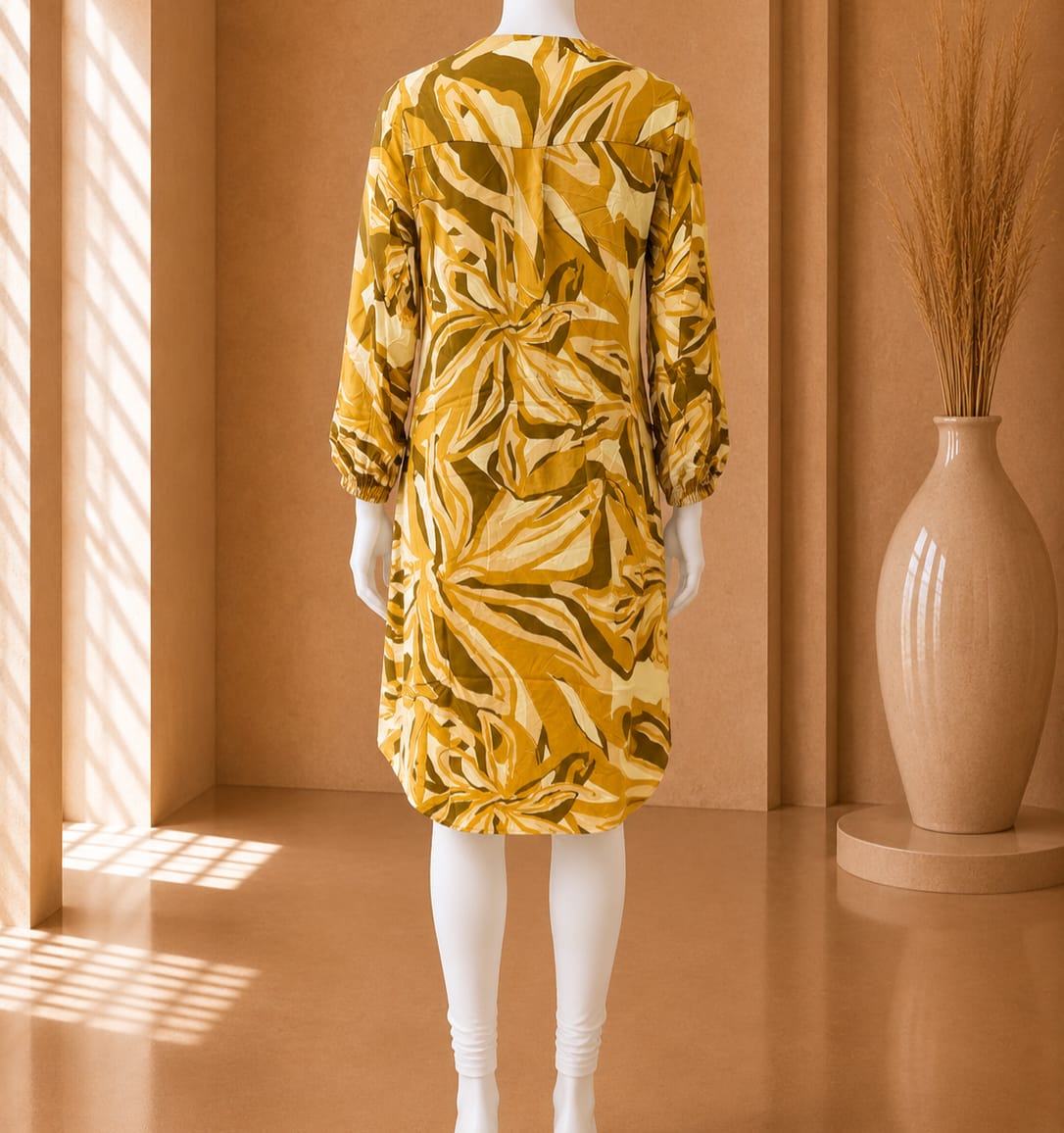 Golden Bloom Zip Midi