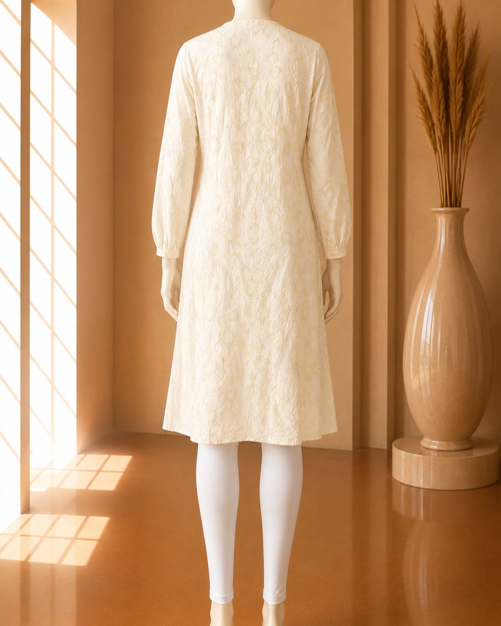 Ivory Fleur Embroidered Midi