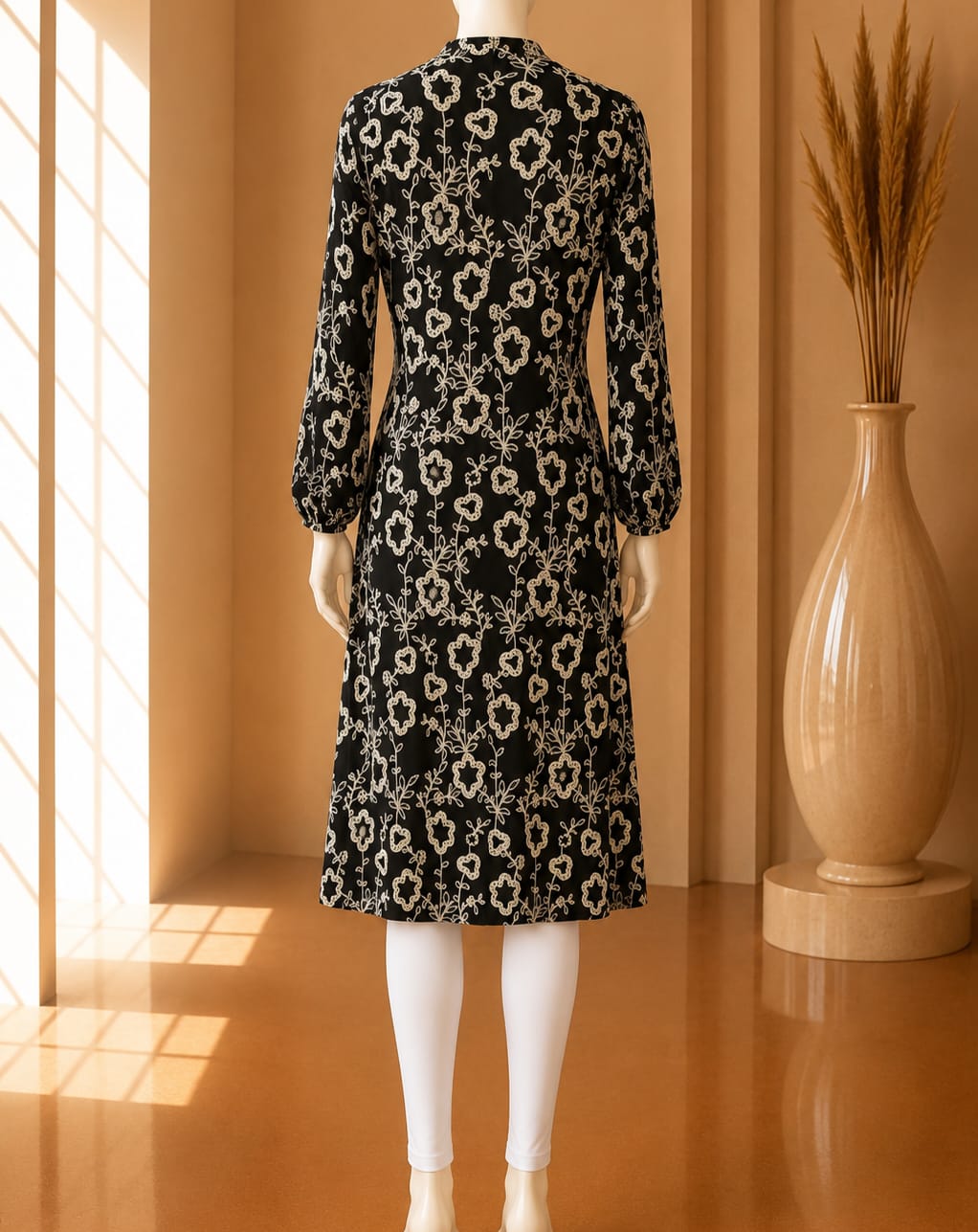 Midnight Fleur Embroidered Midi