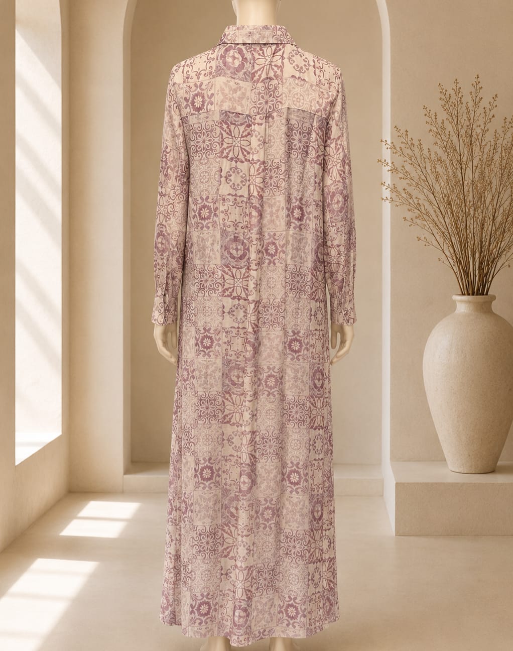 Dusty Rose Mosaic Maxi Dress