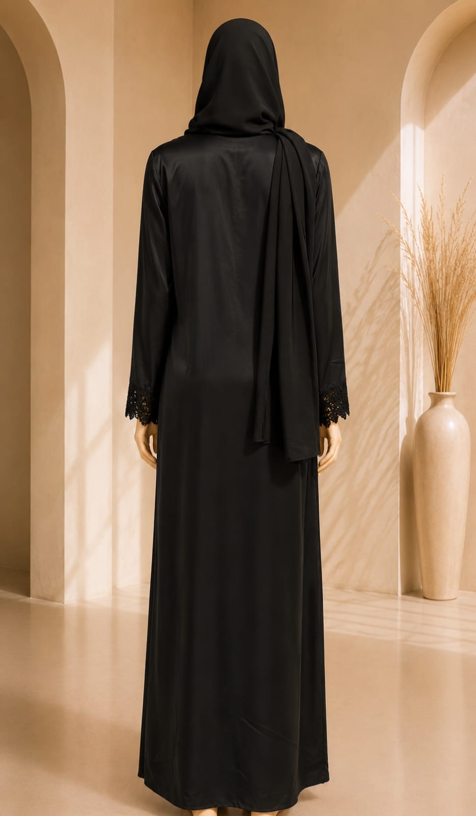 Eclipse Lace Open Abaya