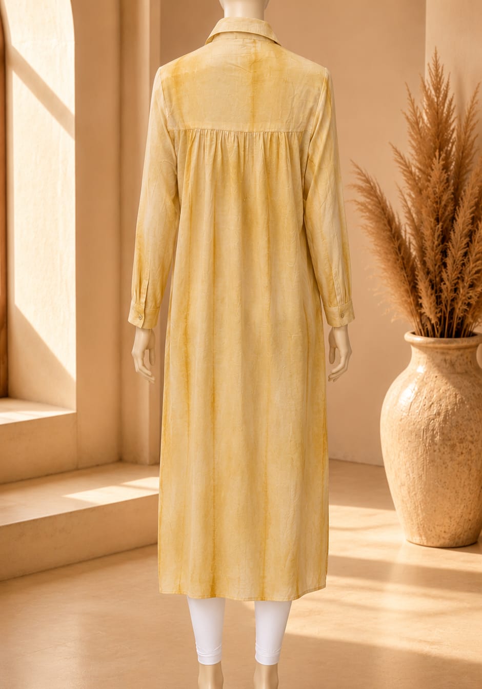 Siena Brushstroke Tunic – Butter Yellow