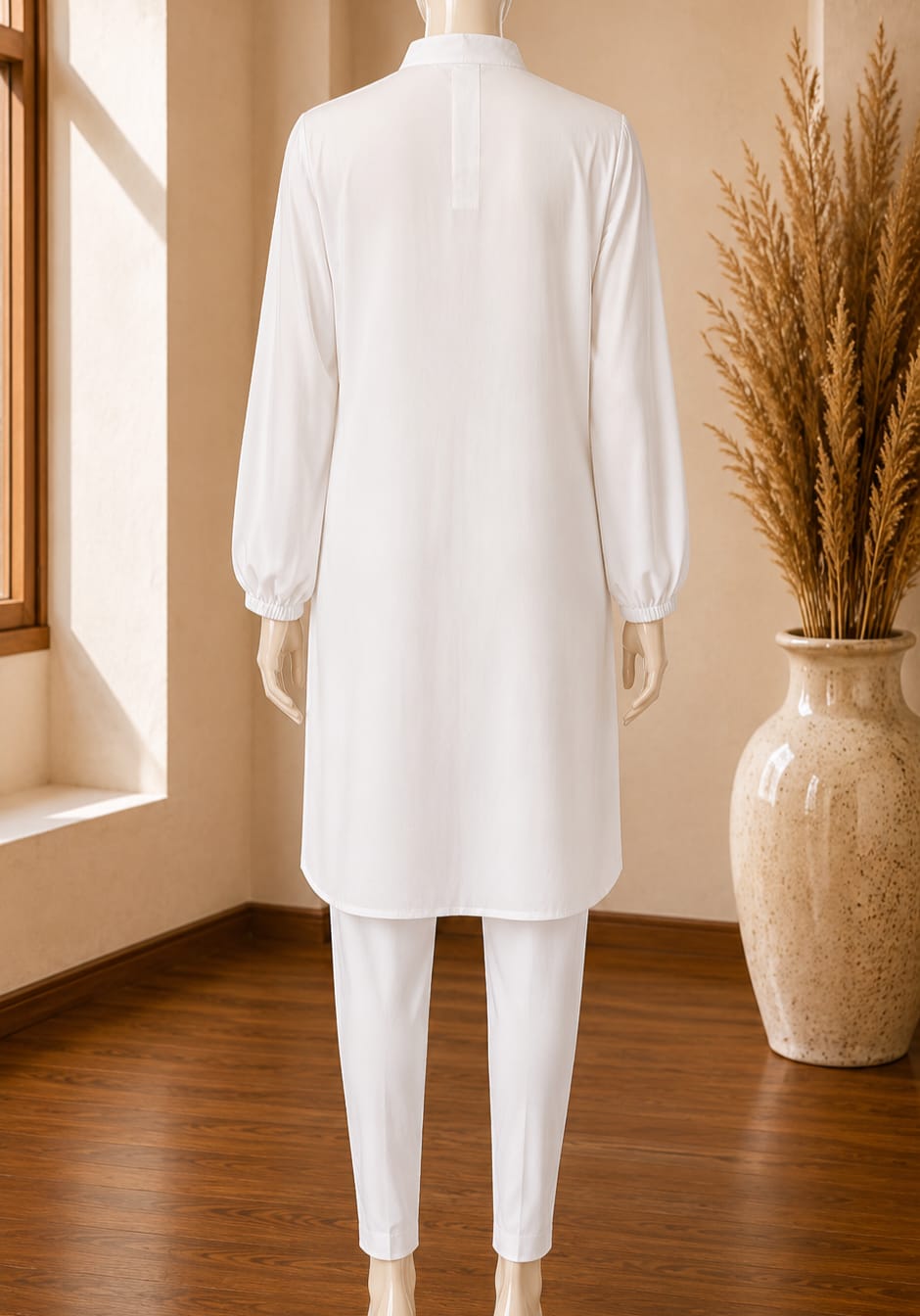 Aveline Button Front Shirt Dress – White