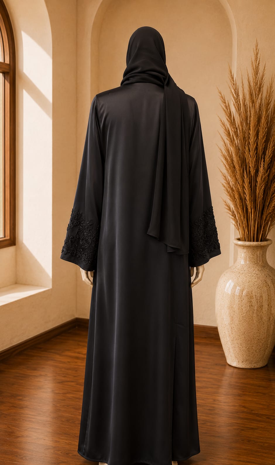 Aurelia Bloom Abaya in Black