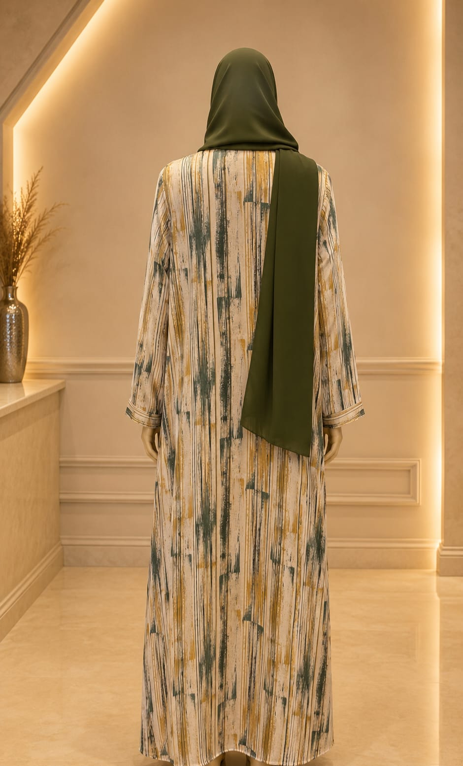 Verdant Whisper Abaya – Olive