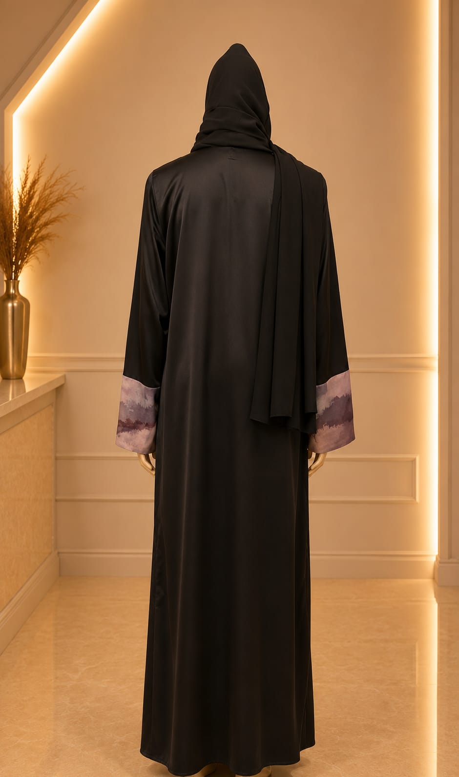 Midnight Luxe Abaya – Black