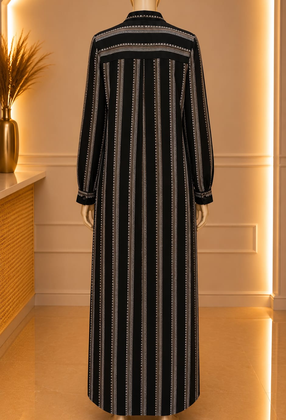 Noire Pinstripe Maxi – Black
