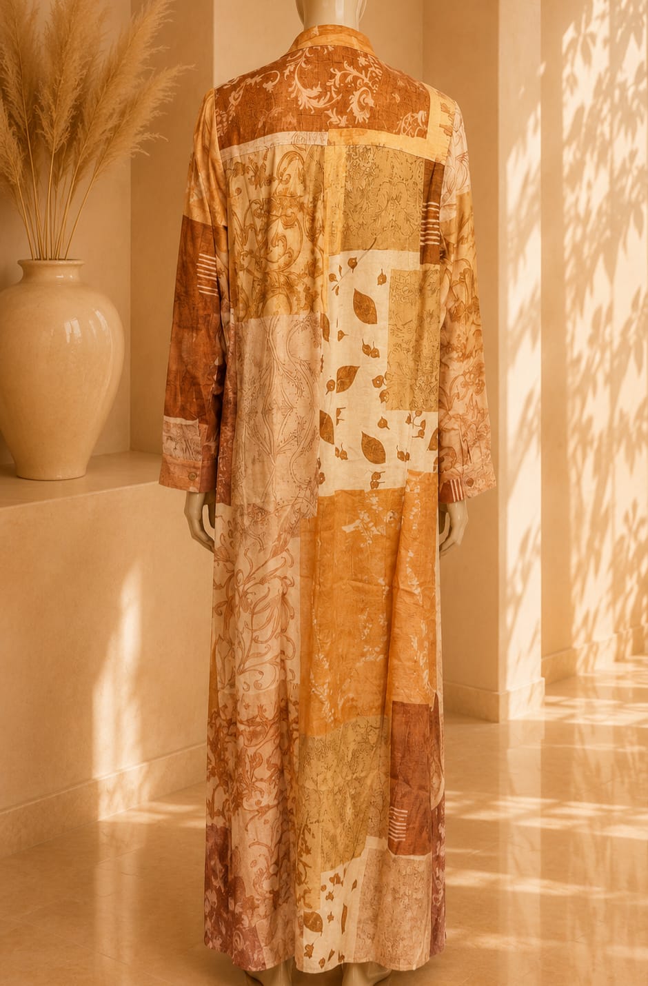 Aurelia Patchwork Maxi – Amber Glow