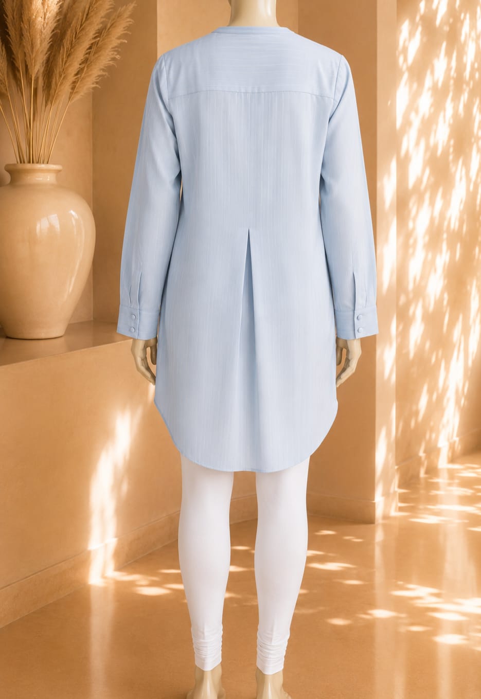 Luna Textured Tunic – Sky Blue