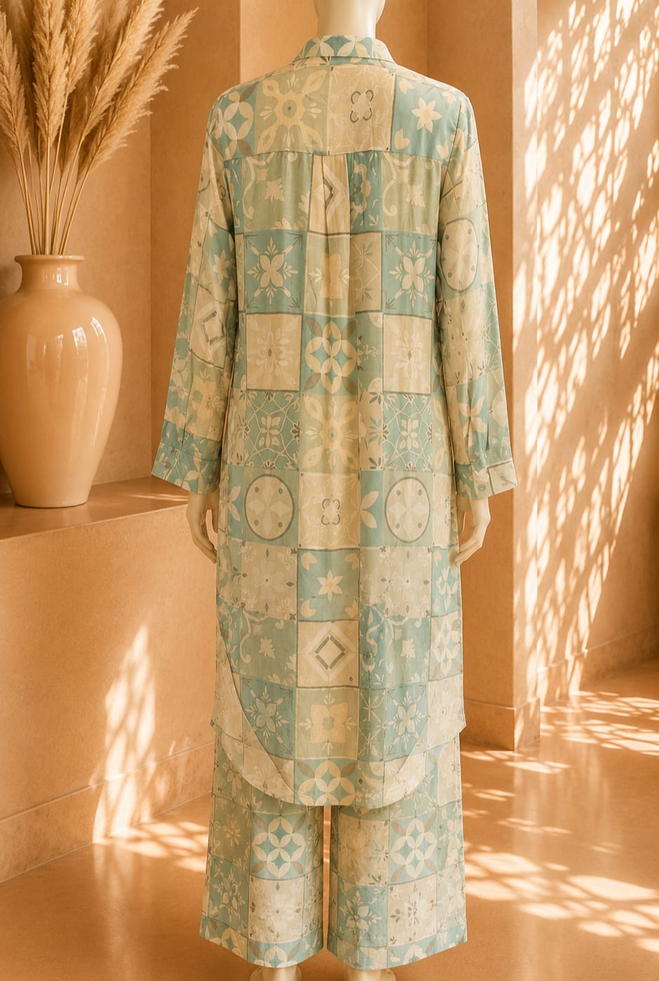 Verona Mosaic Co Ord Set – Sky Blue