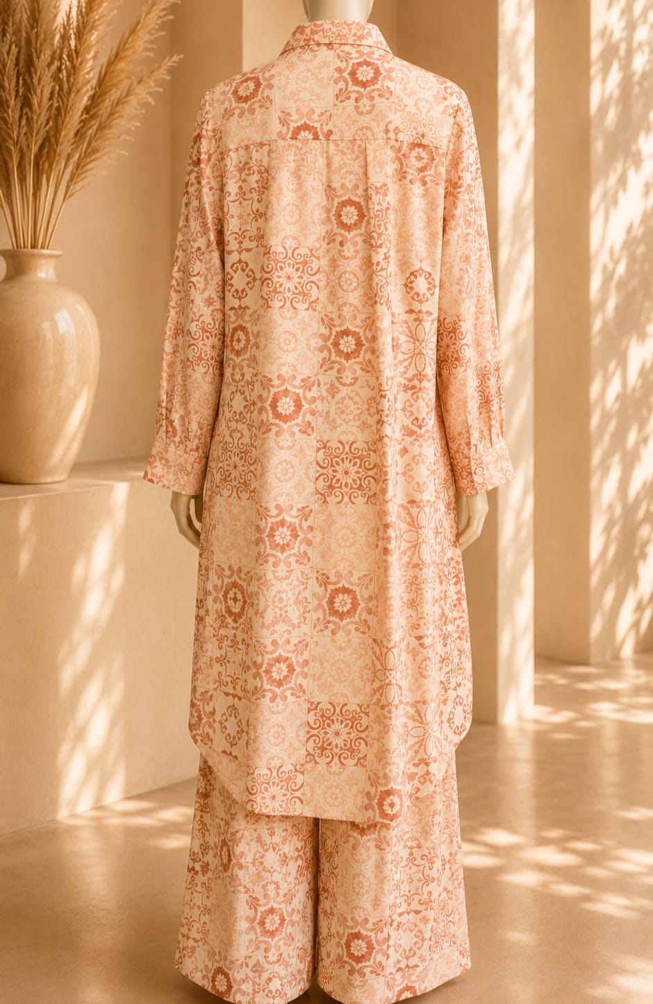 Ravelle Heritage Co Ord Set – Peach Beige