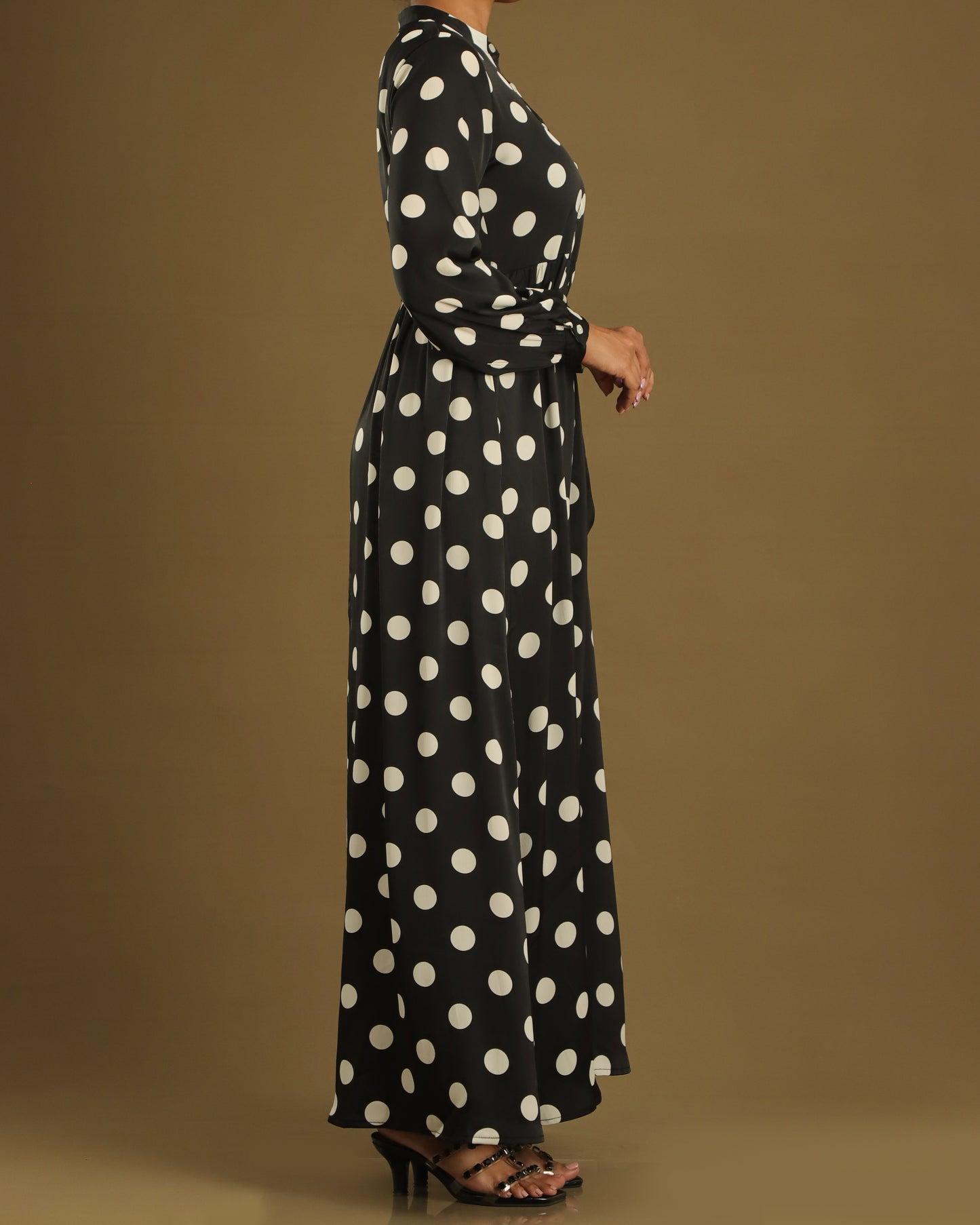 Jorry Dotted Long Maxi _Black