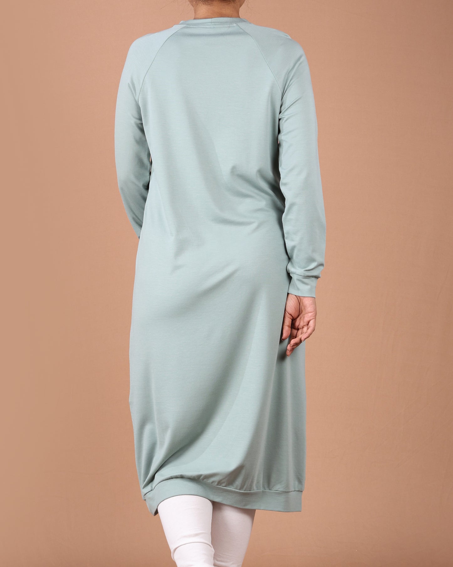 Casual Long Sleeve Pink Tunic Dress for Women