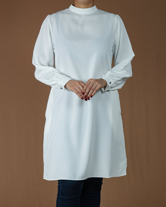 Elegant High-Neck Long Sleeve Tunic