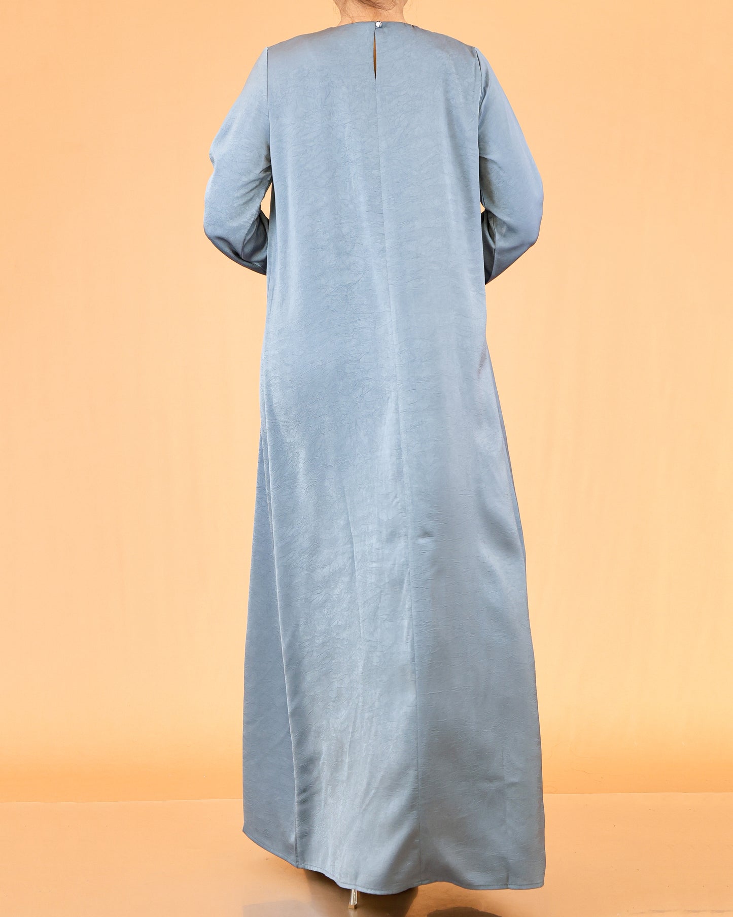 Dusty Blue Pleated Abaya