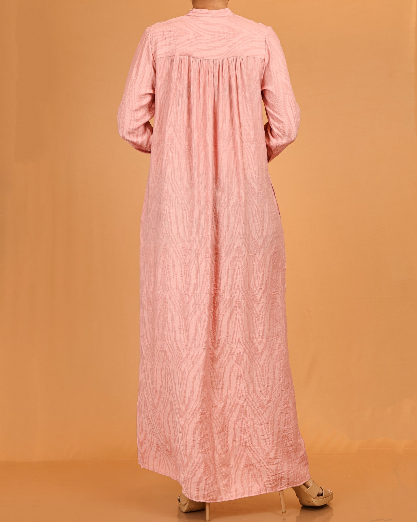 Blush Textured Button-Down Dress