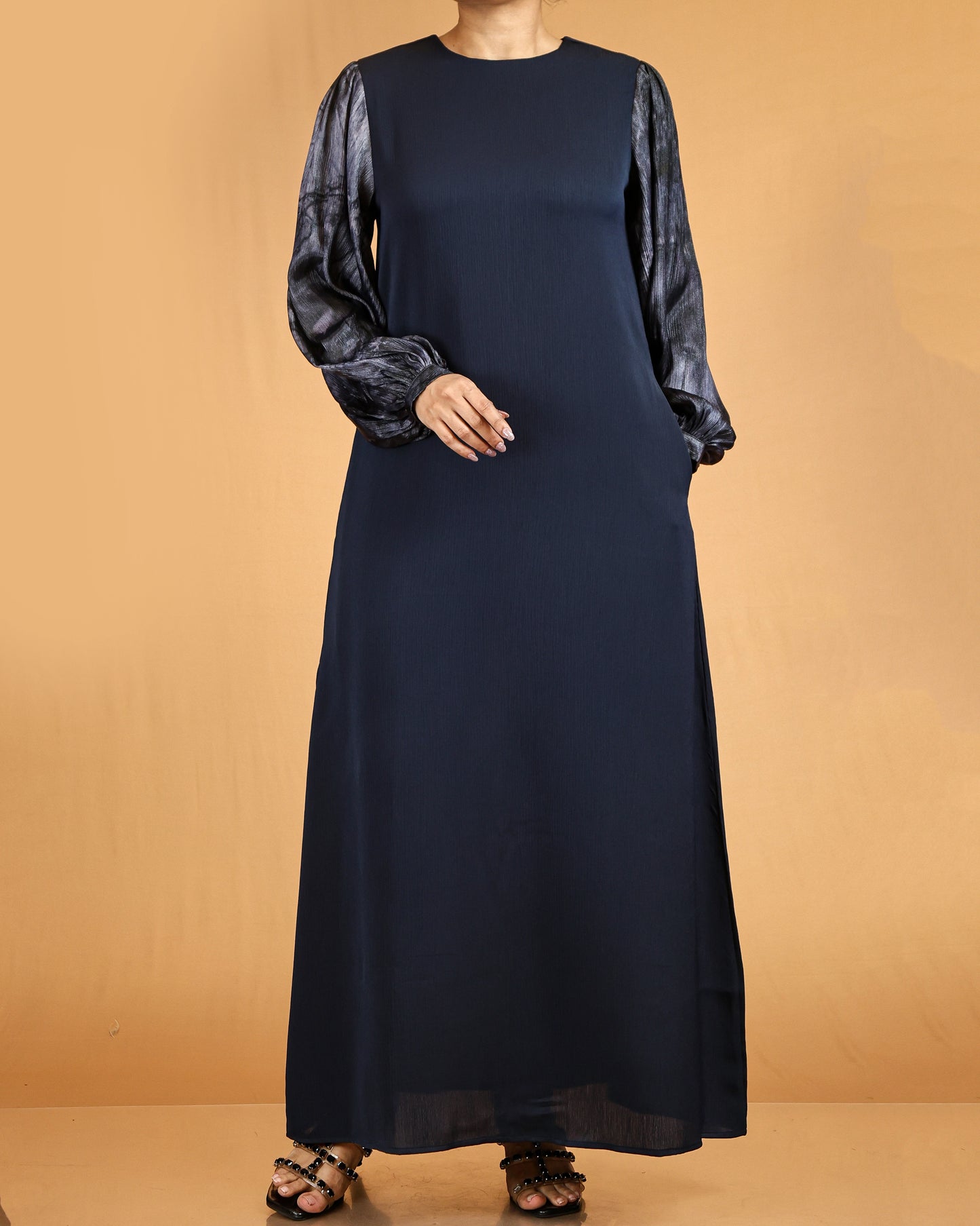 lace long sleeve  abaya