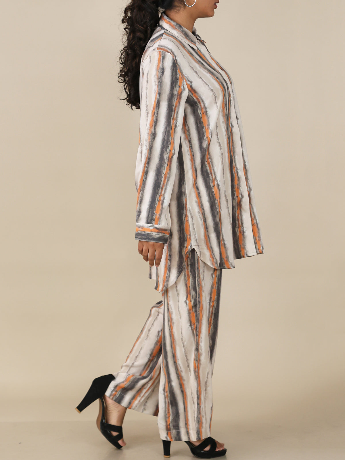 Calista Ivory Ember Stripe Co-Ord Set
