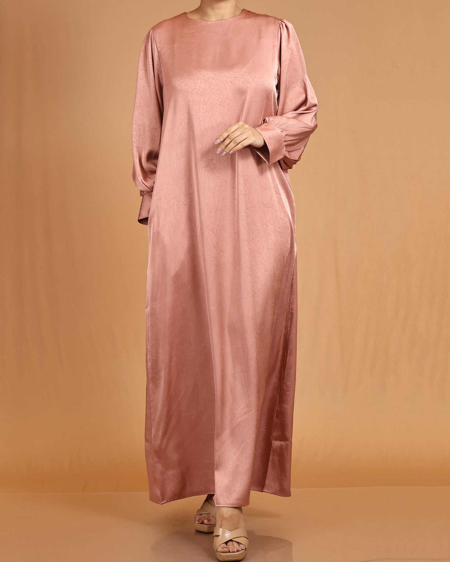 Luxe Soft-Silk Abaya – Rose Blush