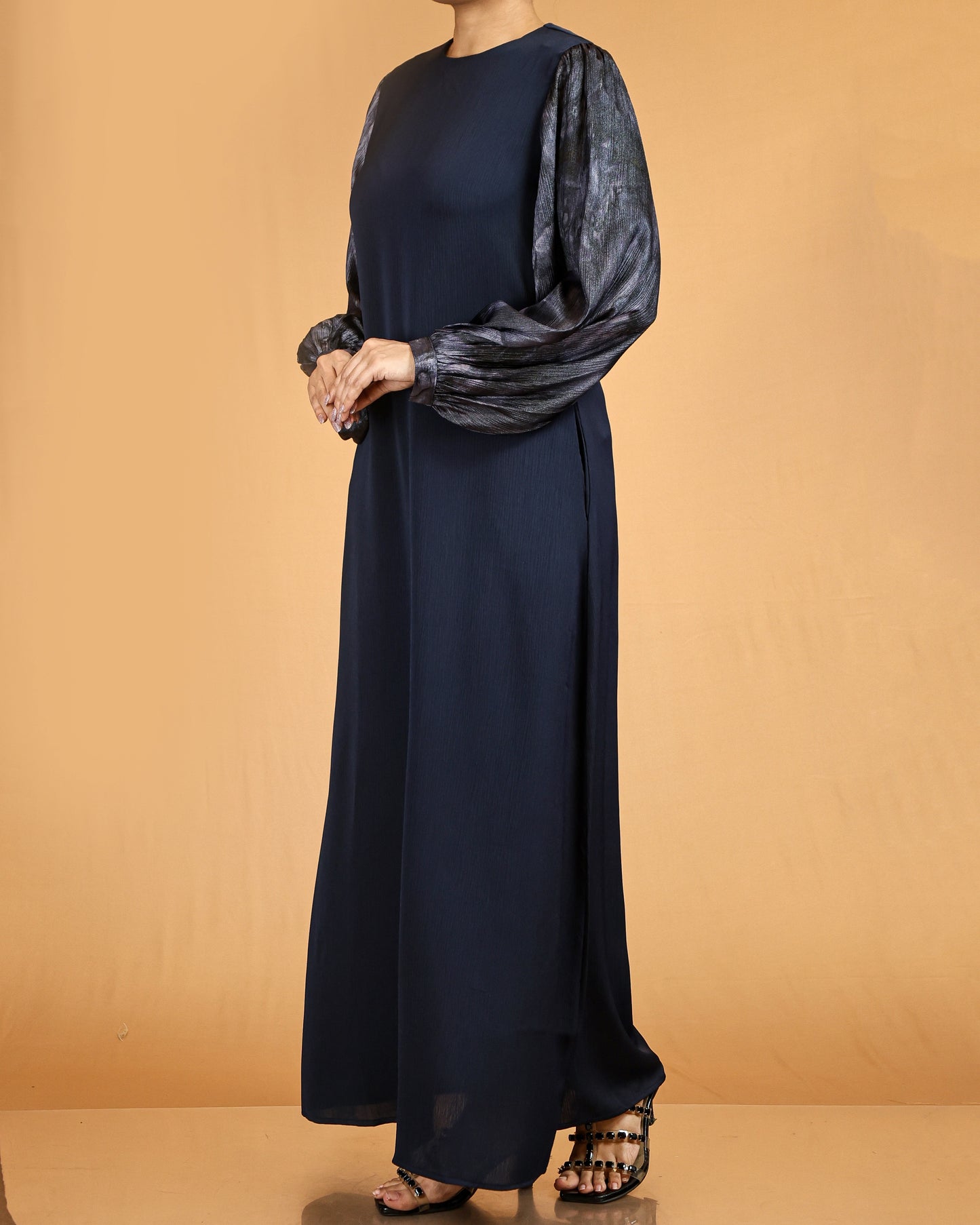 lace long sleeve  abaya