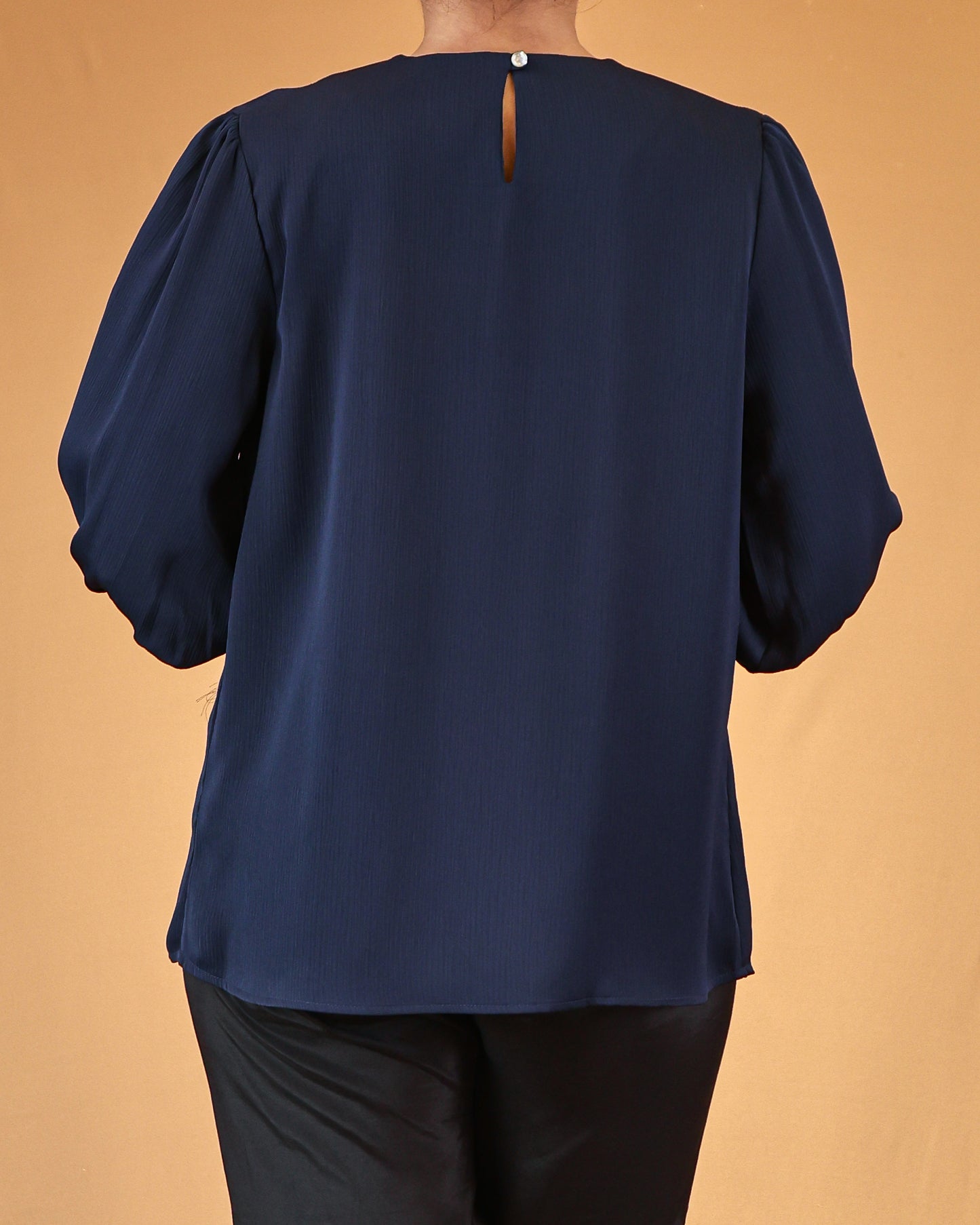 Deep Blue Soft Gathered Top