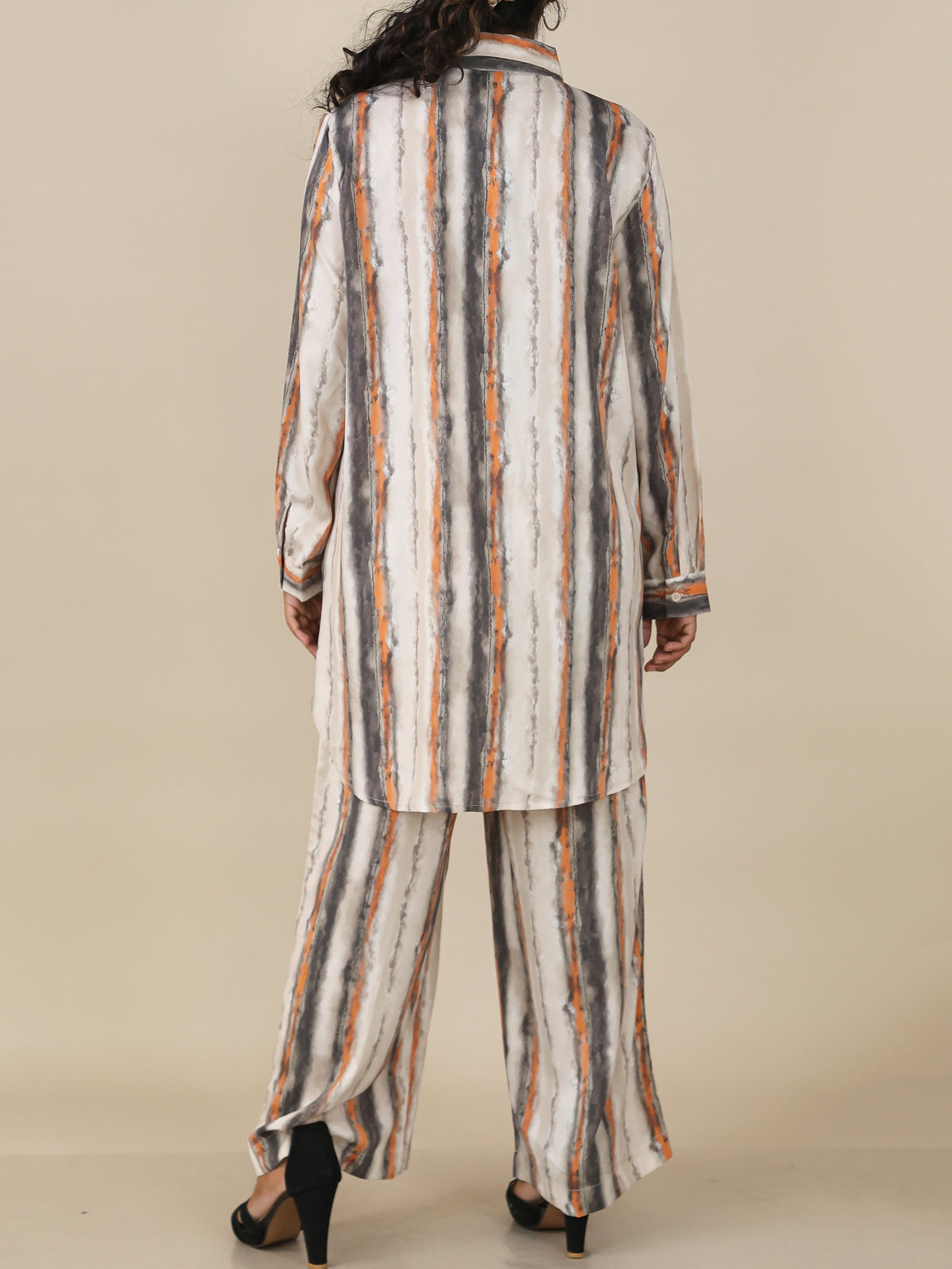 Calista Ivory Ember Stripe Co-Ord Set