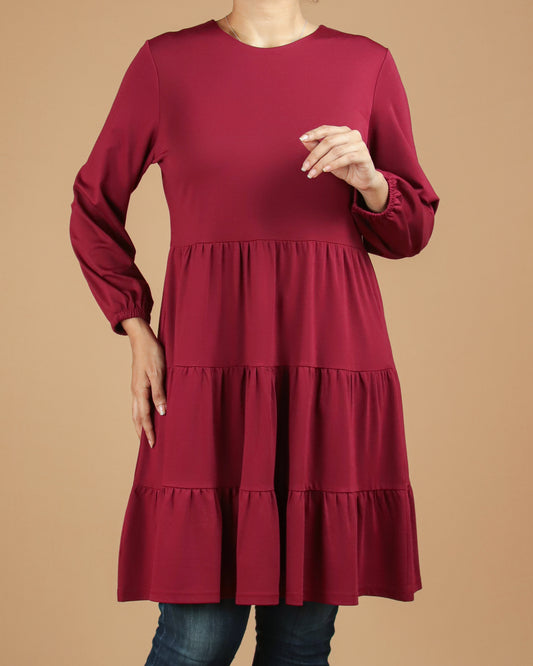 Flared Fit Top – Above Knee Length with Long Sleeves & Wrist Elastic