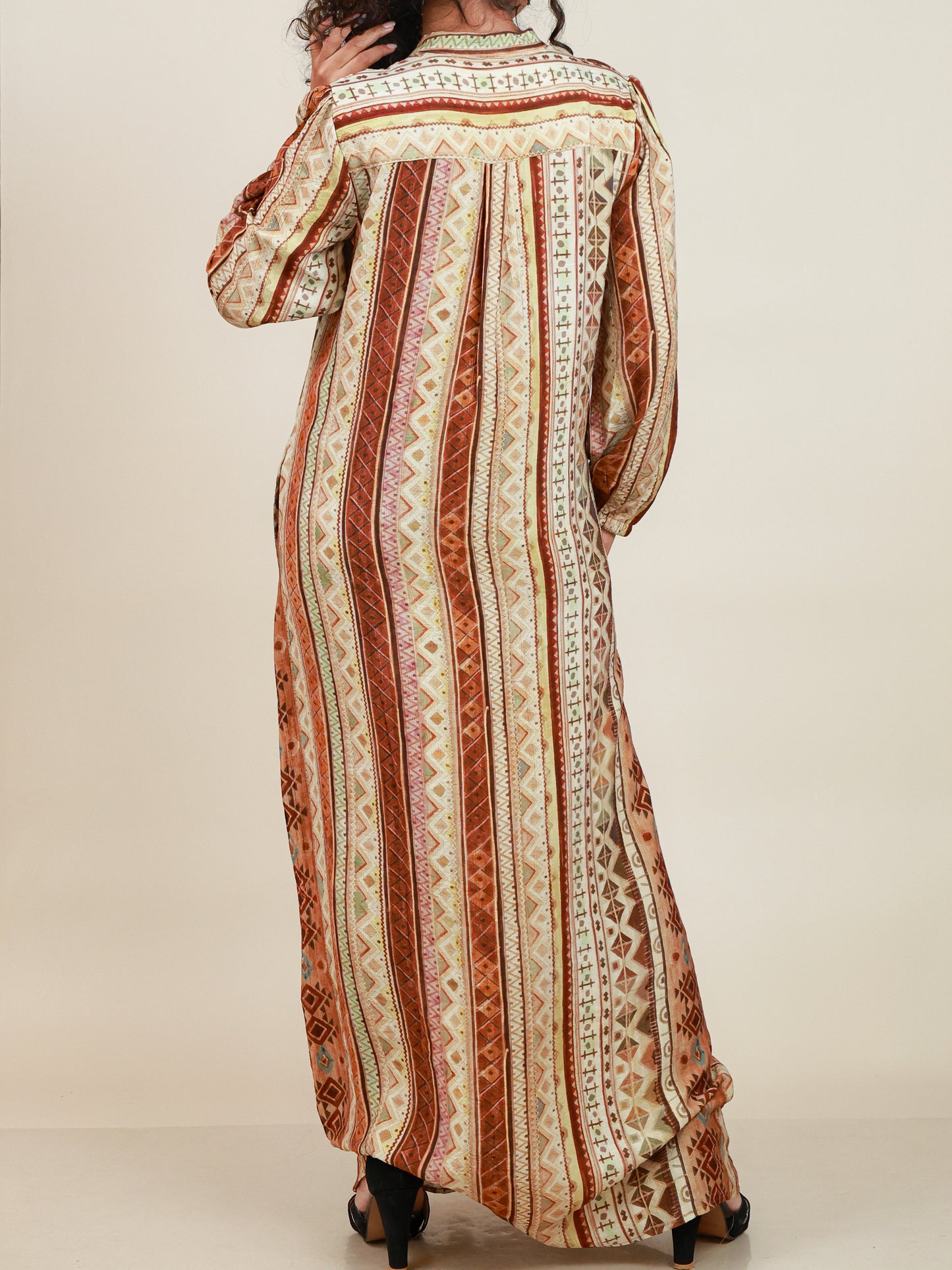 Calista Terracotta Print Maxi