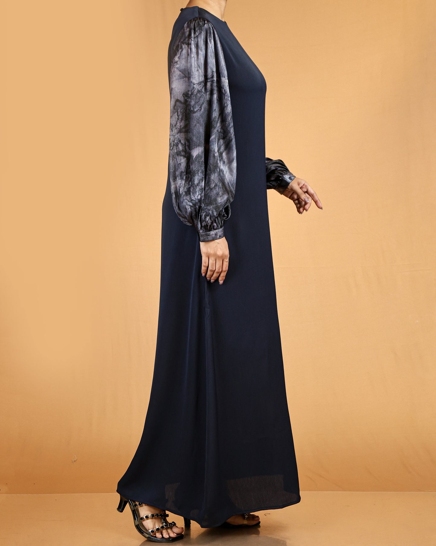 lace long sleeve  abaya