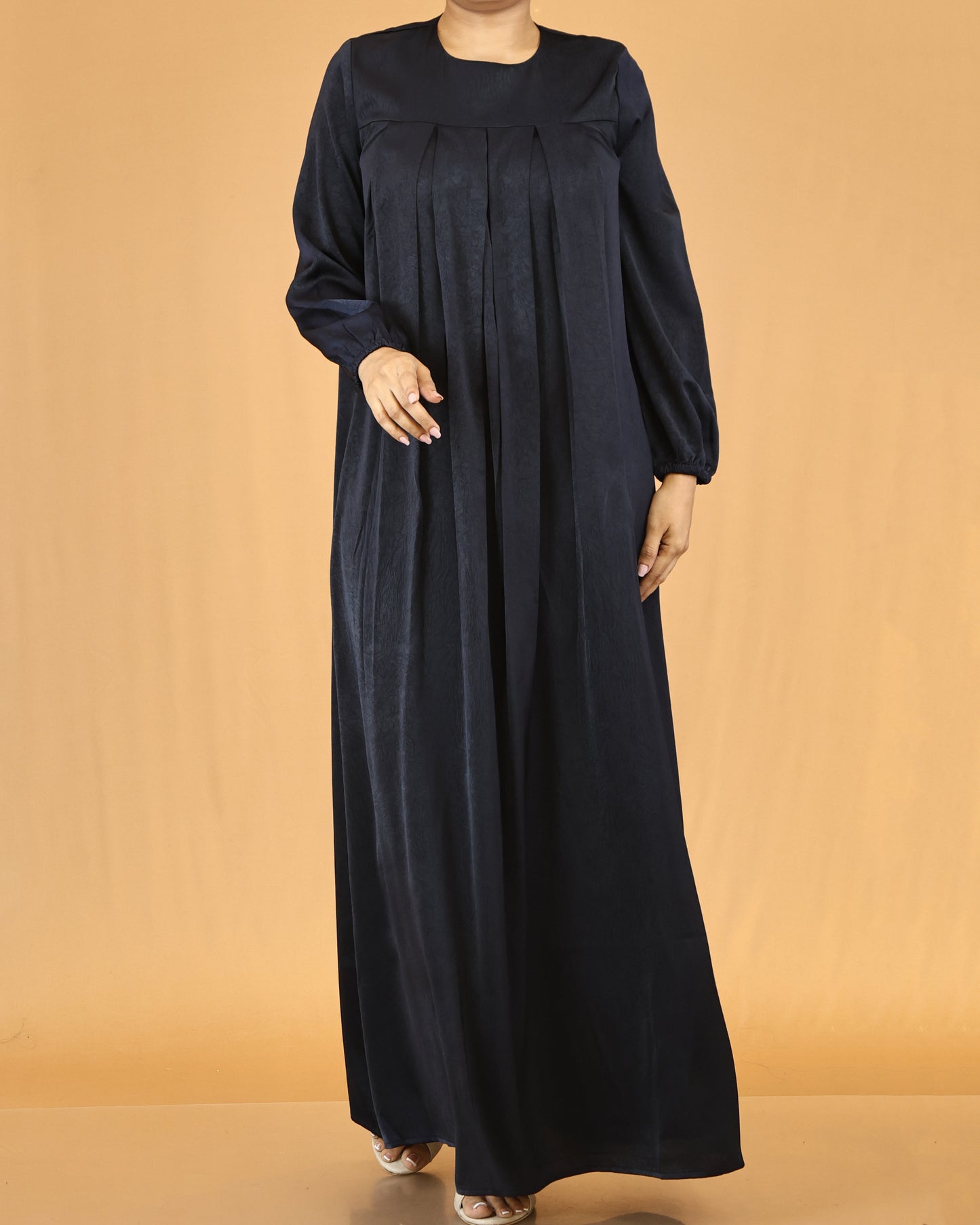 Midnight Navy Pleated Abaya