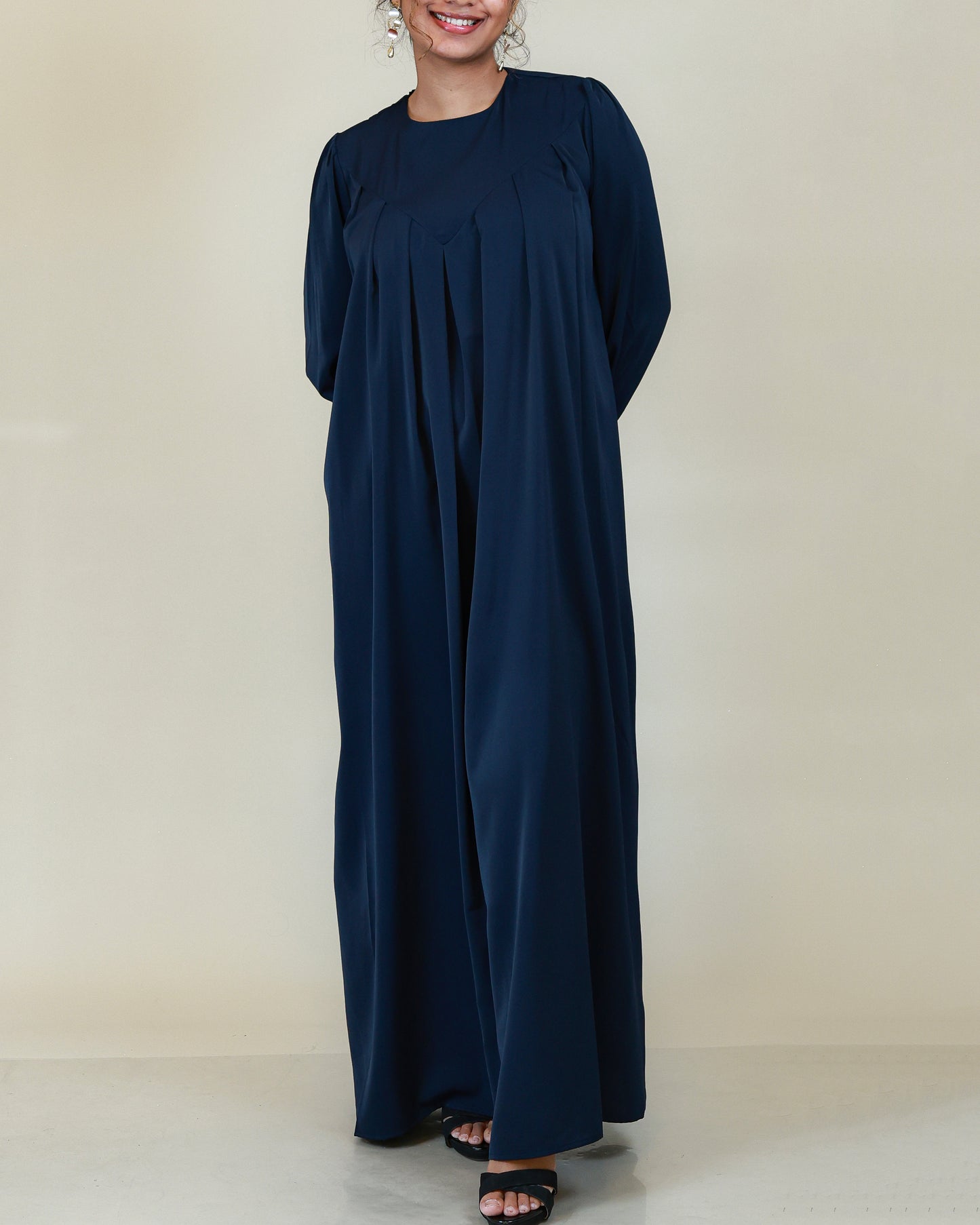 Aurelia Pleated Navy Abaya