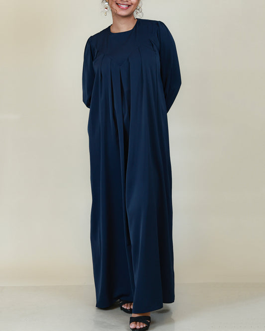Aurelia Pleated Navy Abaya