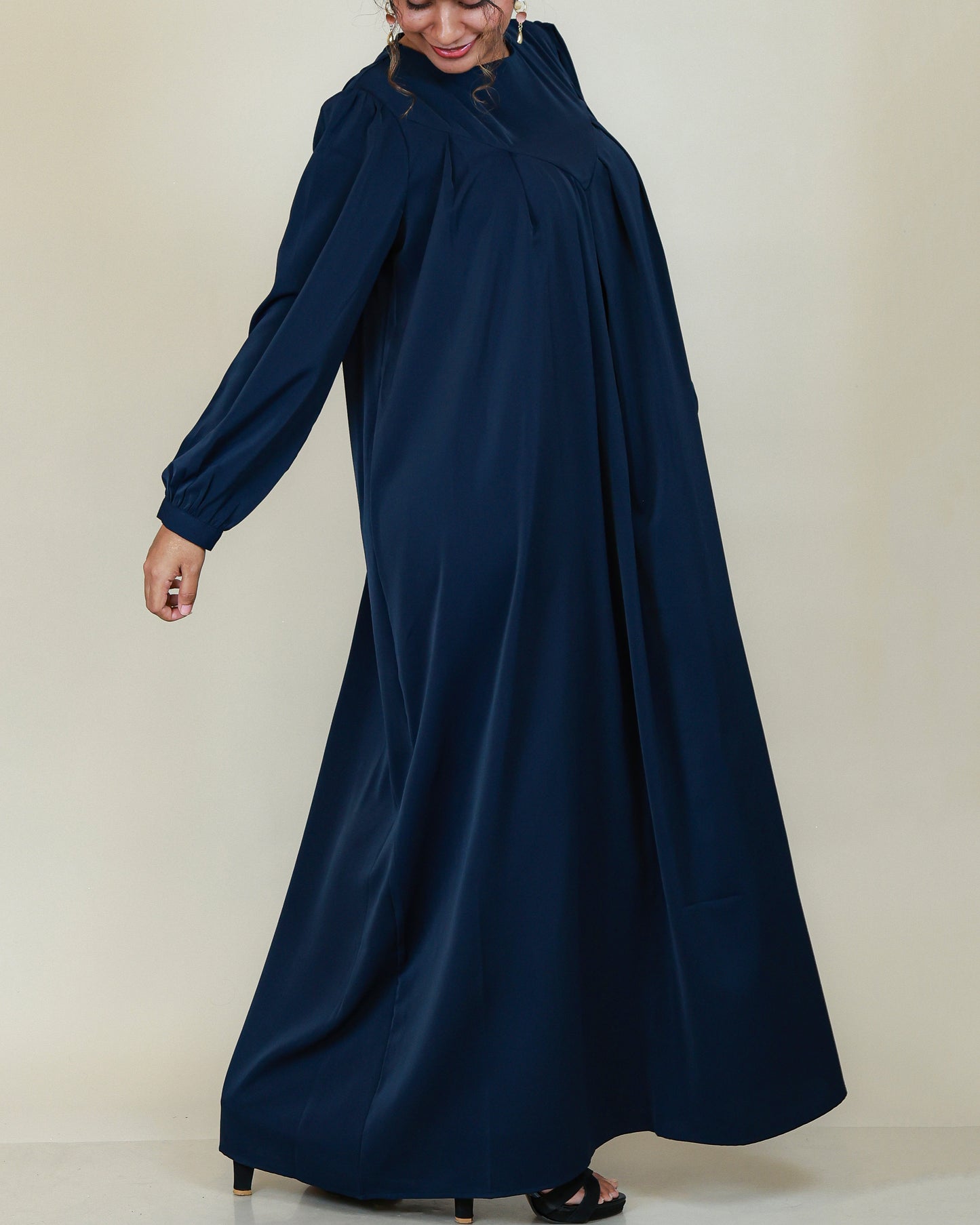 Aurelia Pleated Navy Abaya