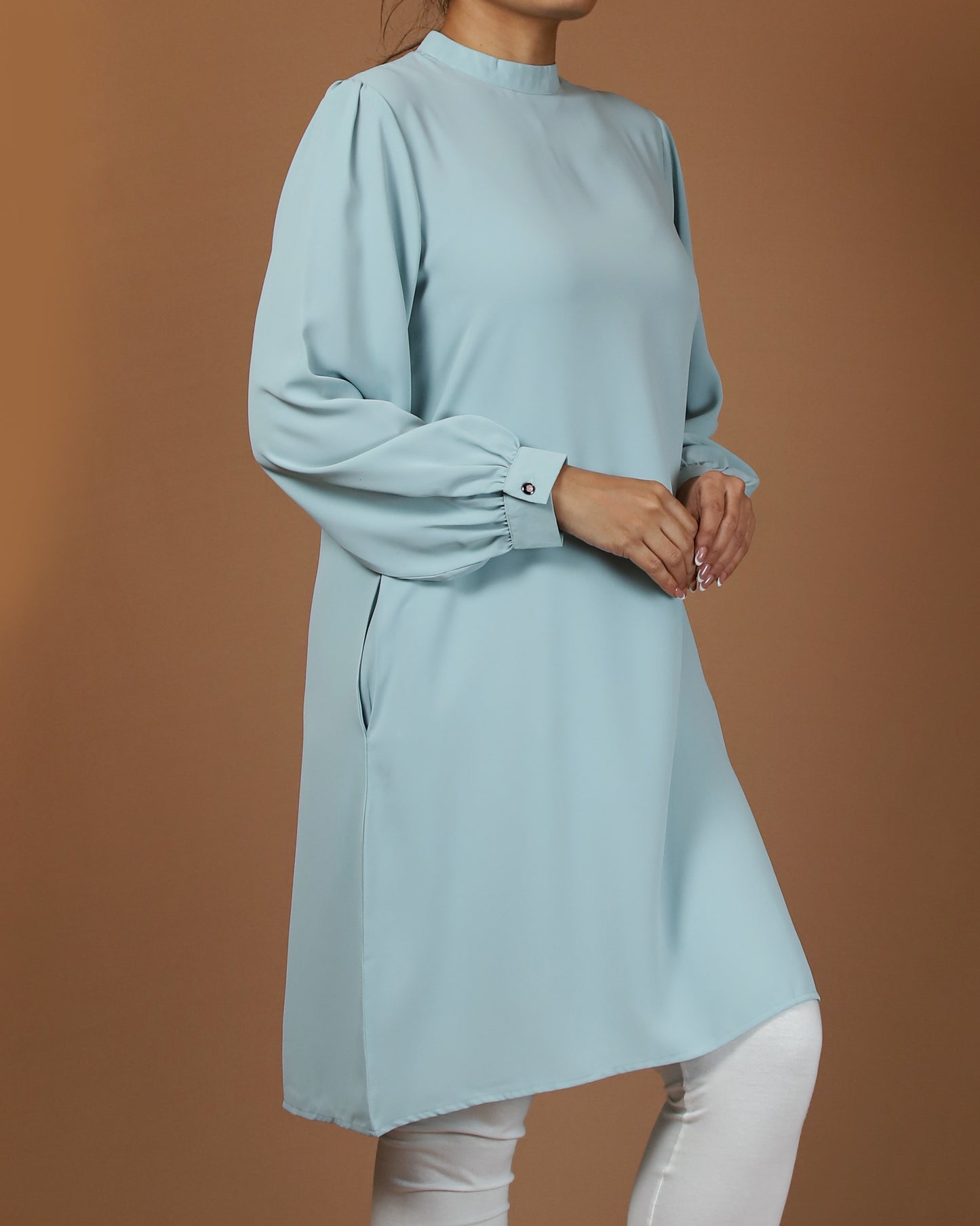 Soft Blue Elegant Modest Tunic