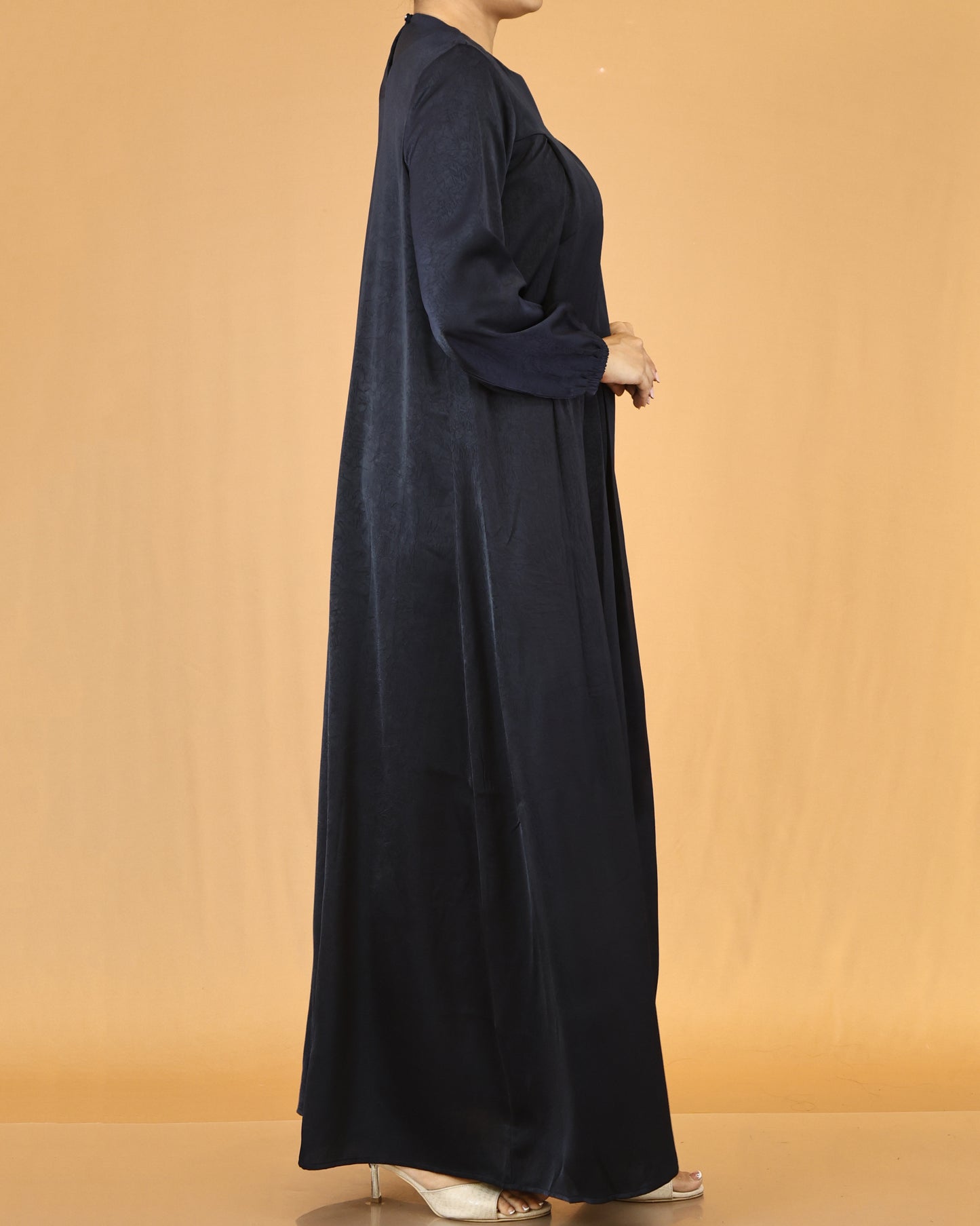 Midnight Navy Pleated Abaya