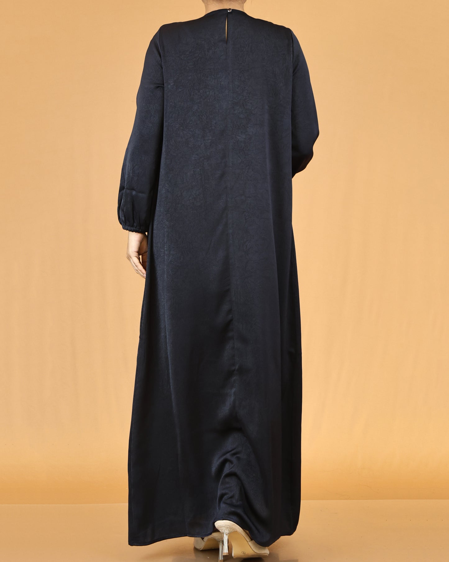Midnight Navy Pleated Abaya