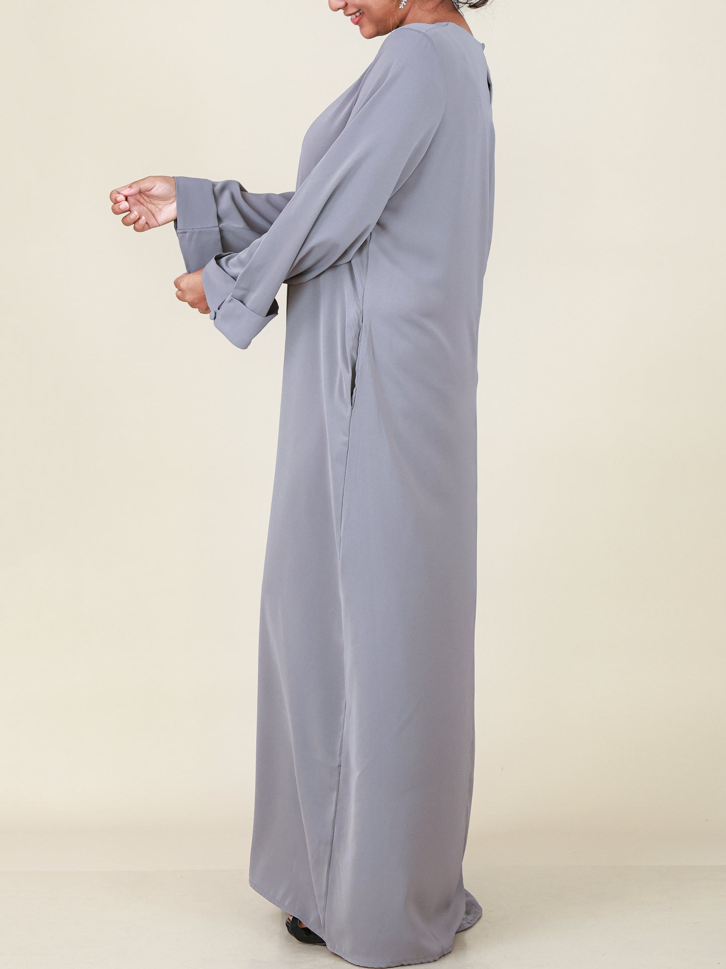 Celeste Dove Grey Abaya