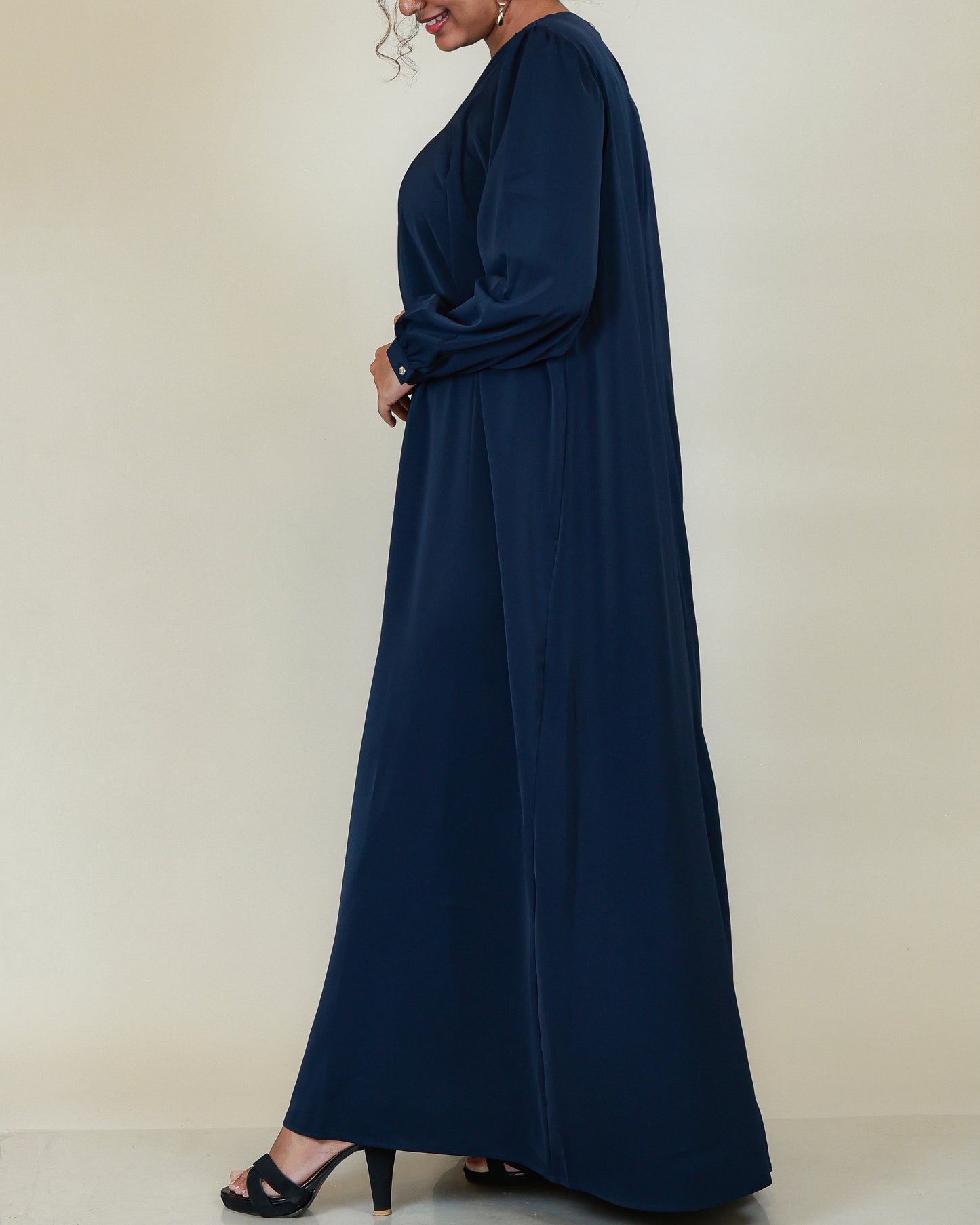 Aurelia Pleated Navy Abaya