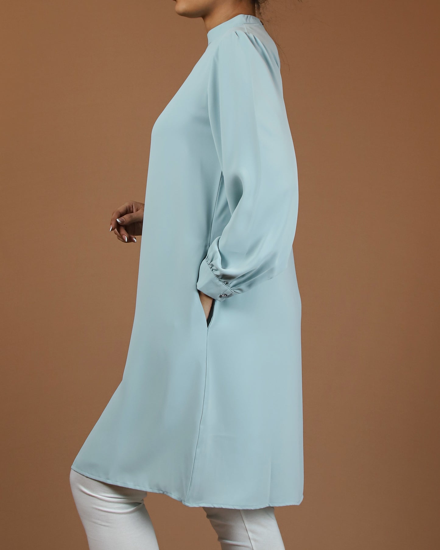 Soft Blue Elegant Modest Tunic