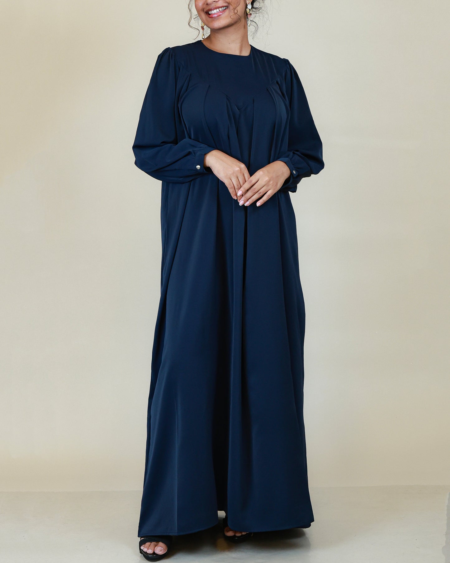 Aurelia Pleated Navy Abaya