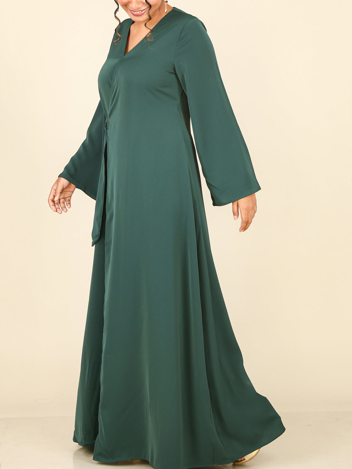 Valencia Emerald Green Wrap Abaya