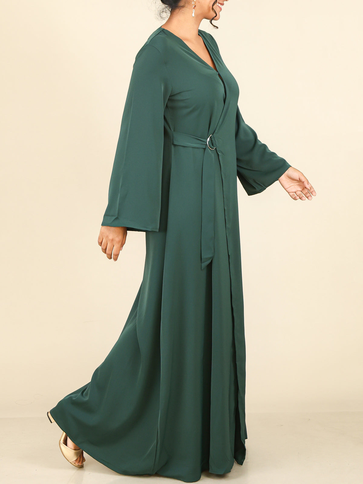 Valencia Emerald Green Wrap Abaya