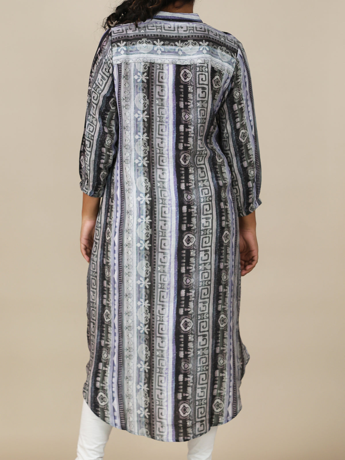 Avyra Charcoal Mist Print Shirt Dress