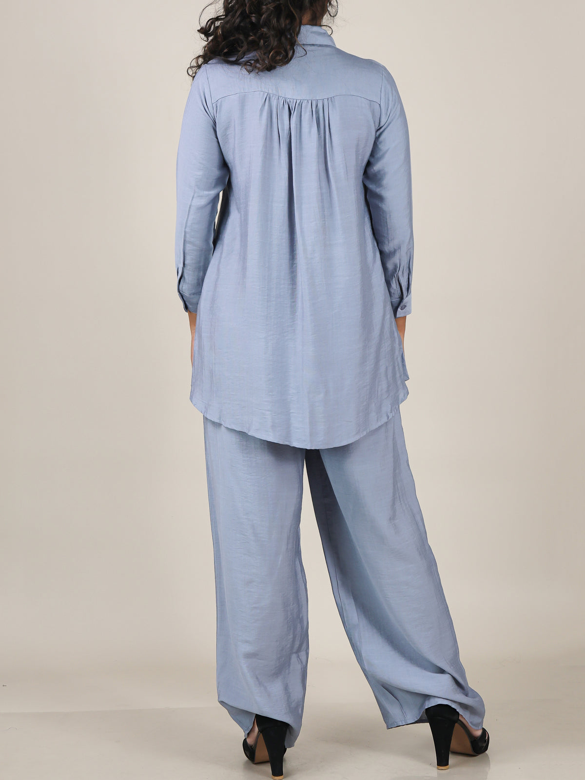 Liora Powder Blue Button Front Co-Ord Set