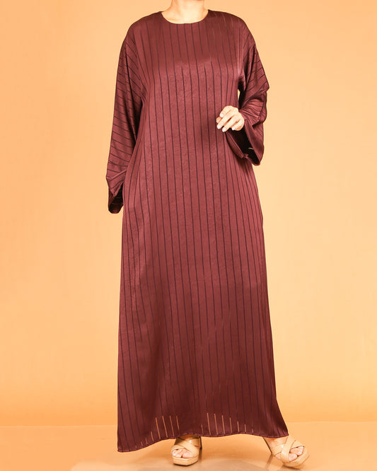 Deep Merlot Vertical Luxe Abaya