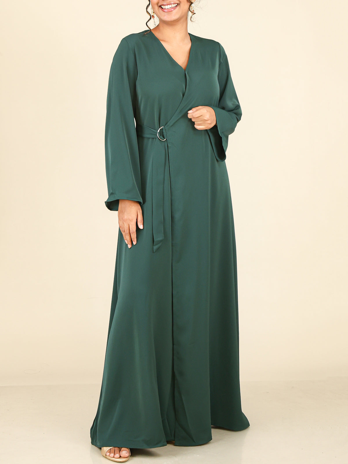 Valencia Emerald Green Wrap Abaya