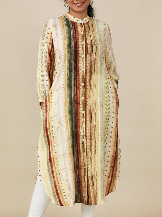 Avyra Earthstone Stripe Shirt Dress