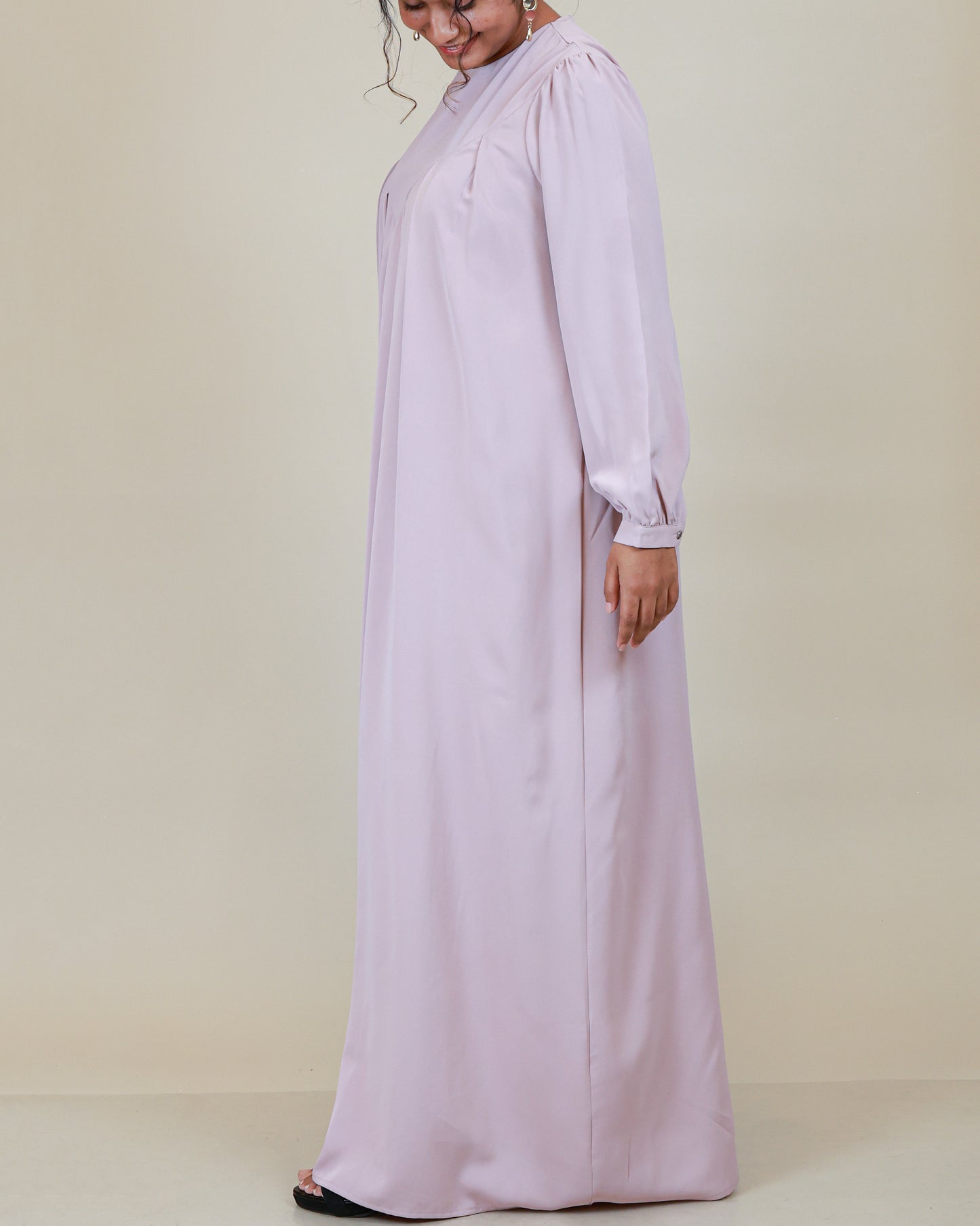 Aurelia Pleated Dusty Pink Abaya