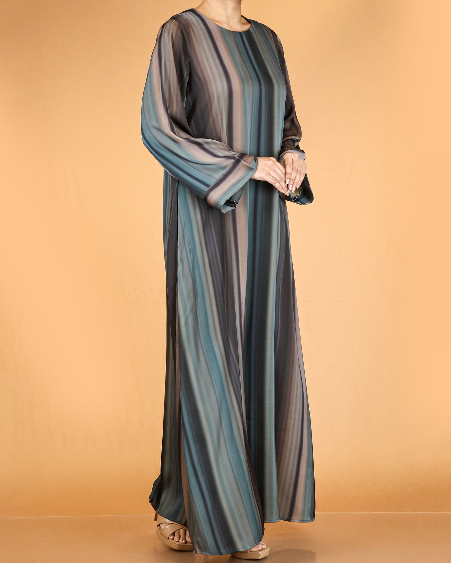 Elegant Striped Flow Maxi Dress